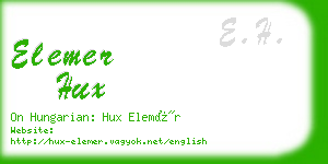 elemer hux business card